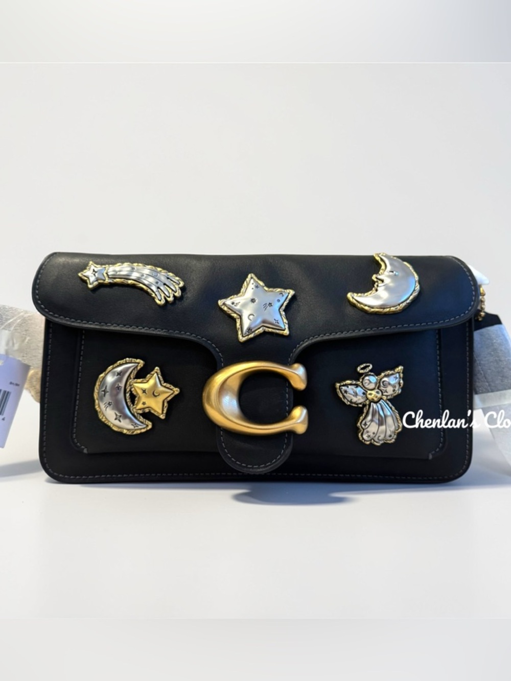 NWT Coach Tabby Shoulder Bag 26 with Pins Black Leather - Picture 7 of 15